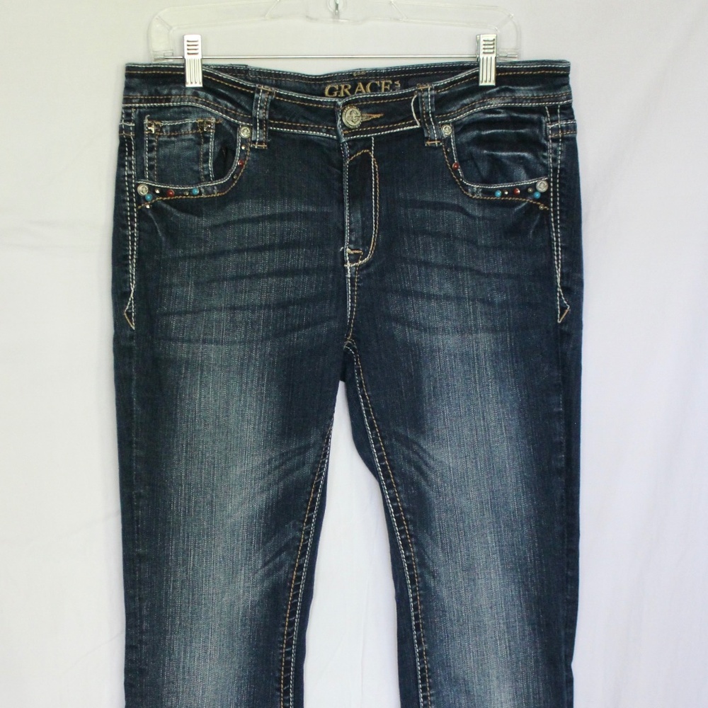 Grace In LA Denim Easy Fit Bootcut Jeans Womens 29